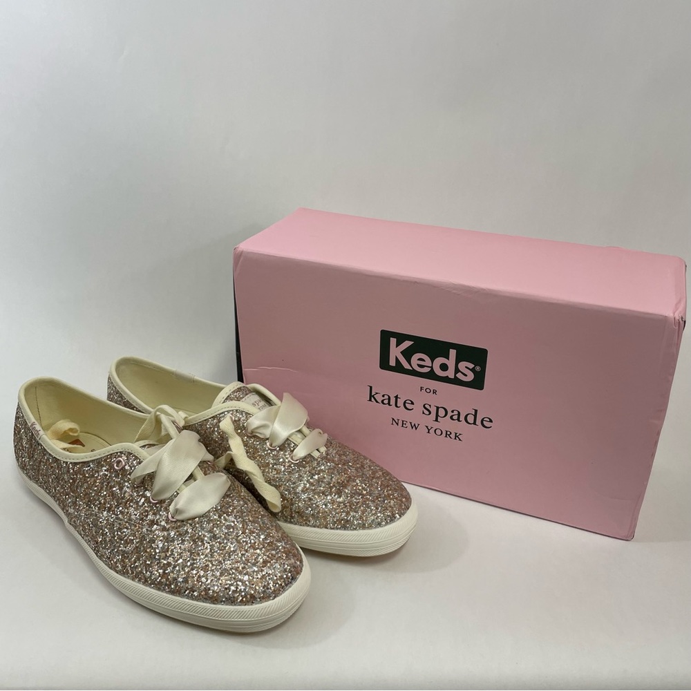 NIB Keds for Kate Spade glitter sneakers shoes rose gold